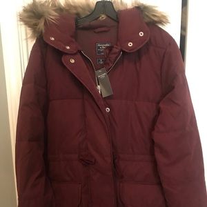 Abercrombie & Fitch Fur Hooded Coat